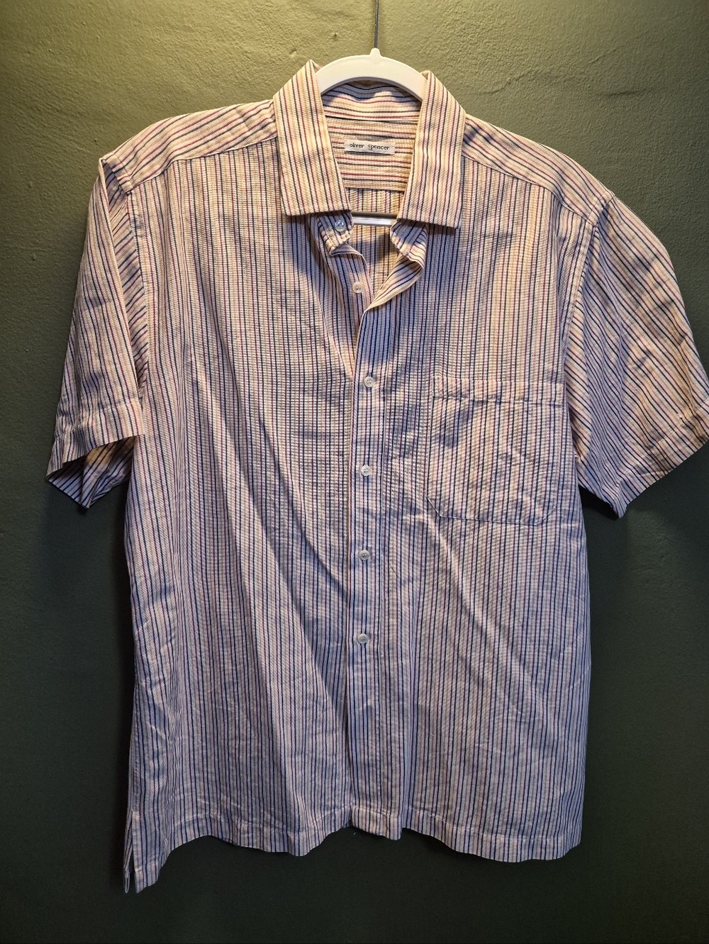 Oliver Spencer Striped Button-Up Shirt Size 16.5